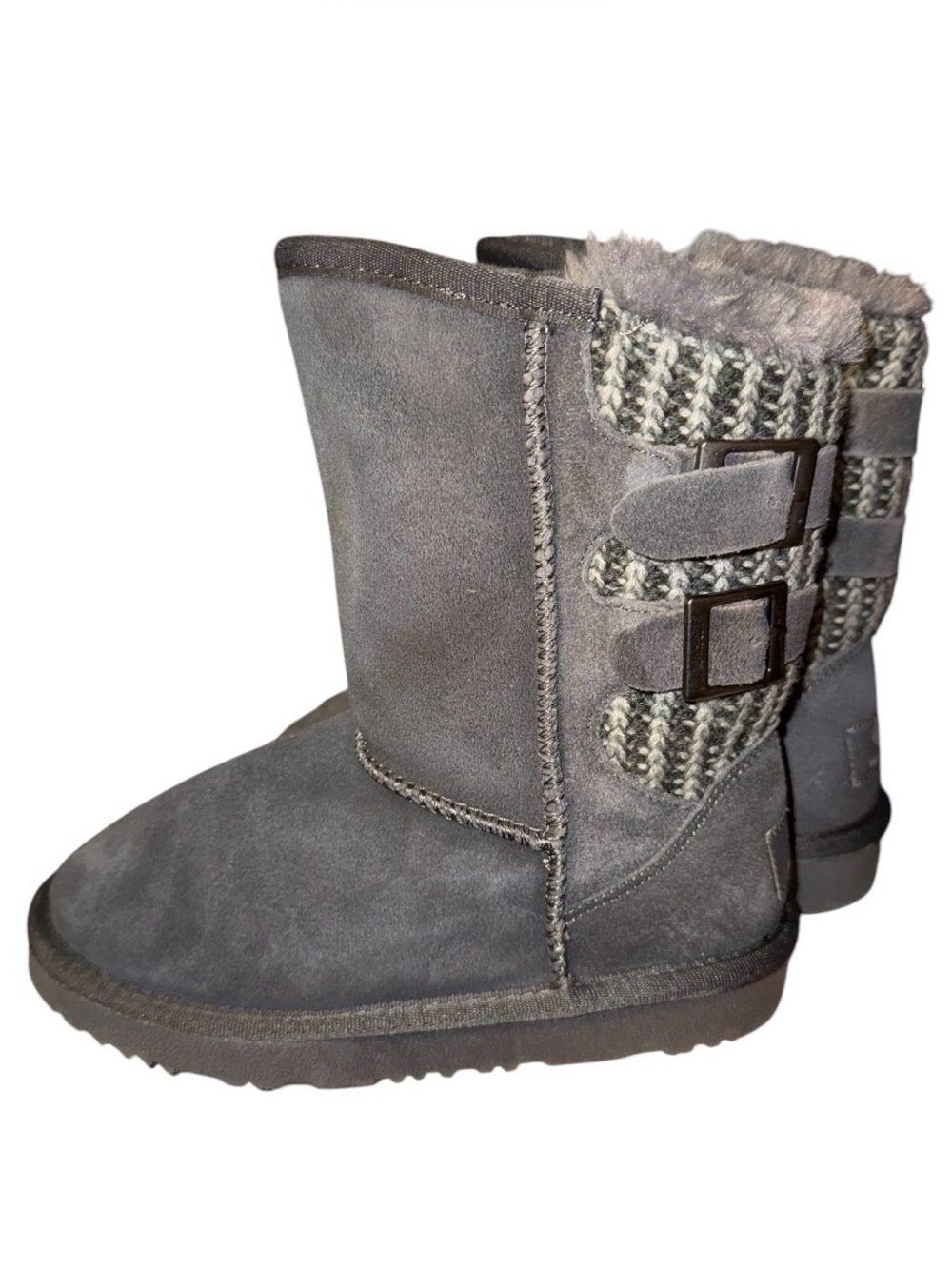 Dream Pairs Sweater-Buckle Mid-Calf Winter Boots